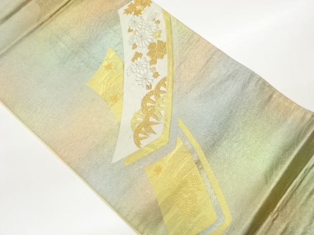 JAPANESE FUKURO OBI / WOVEN AUTUMN FLOWERS